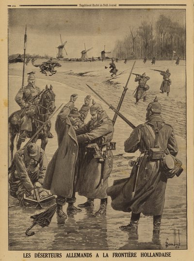 Desertores do Exército alemão detidos na fronteira holandesa, Primeira Guerra Mundial de Louis Charles (after) Bombled