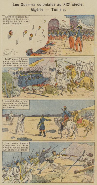 Guerras coloniais no século XIX, Argélia, Tunísia (cor litho) de Louis Charles (after) Bombled
