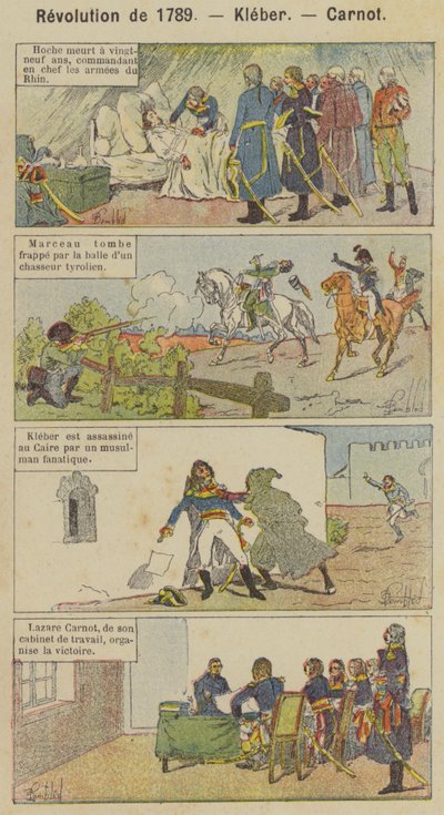 Revolution de 1789, Kleber, Carnot (cor litho) de Louis Charles (after) Bombled