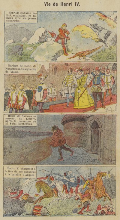 Vida de Henrique IV (cor litho) de Louis Charles (after) Bombled