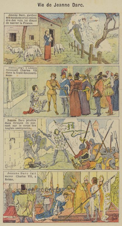 Vida de Jeanne Darc (cor litho) de Louis Charles (after) Bombled
