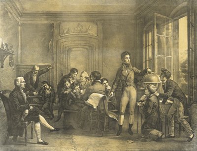 Louis-Philippe Ensino Geografia no Reichenau College, pub. 1820 de Louis Charles Auguste Couder