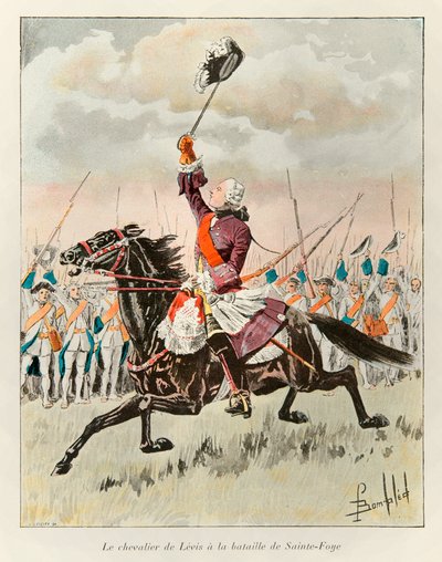 Bombled Louis (1862 - 1927); The Chevalier de Levis (François Gaston de Levis 1719 - 1787) na Batalha de Sainte Foy em 1760 contra os ingleses; Eugene Guenin