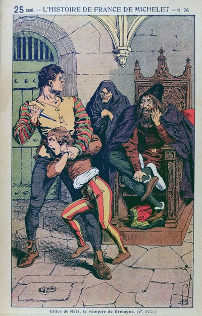Gilles de Laval (1404-40) Senhor de Rais, em &39;Uma História Popular da França&39; por J. Michelet, c.1900 de Louis Charles Bombled