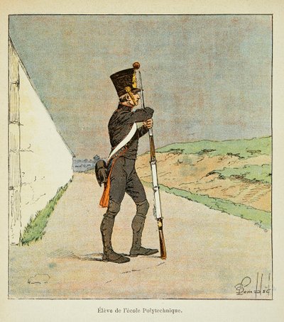 Ilustração de Bombled Louis (1862-1927) do livro "O Memorial de Santa Helena" do Conde Emmanuel de Las Cases (1766-1842): Aluno da Escola Politécnica, Coleção Particular de Louis Charles Bombled