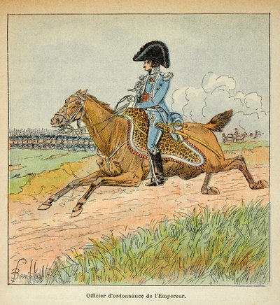 Ilustração de Bombled Louis (1862-1927) do livro "O Memorial de Santa Helena" do Conde Emmanuel de Las Cases (1766-1842): Retrato de um Oficial Ordinário do Imperador Napoleão, Coleção Particular de Louis Charles Bombled