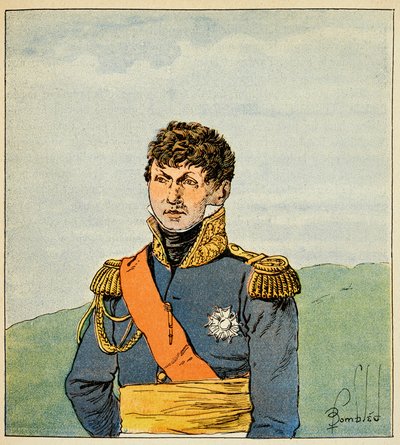 Ilustração de Bombled Louis (1862-1927) do livro "O Memorial de Santa Helena" do Conde Emmanuel de Las Cases (1766-1842): Retrato de Marechal Victor (Claude Victor Perrin de Louis Charles Bombled