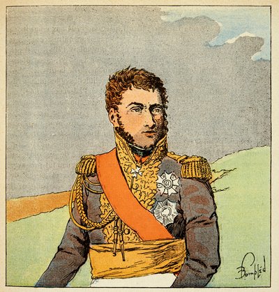 Ilustração de Bombled Louis (1862-1927) do livro "O Memorial de Santa Helena" do Conde Emmanuel de Las Cases (1766-1842): Retrato do marechal Louis Gabriel Suchet (1770-1826), Duque de Albufera, Coleção Particular de Louis Charles Bombled