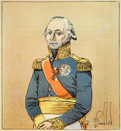 Ilustração de Bombled Louis (1862-1927) do livro "O Memorial de Santa Helena" do Conde Emmanuel de Las Cases (1766-1842): Retrato de Marechal François Christophe Kellermann (1735-1820), Duque de Valmy, Coleção Particular de Louis Charles Bombled