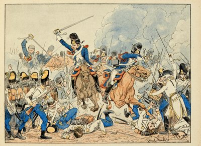 Ilustração retirada do livro "Os heróis do século", recitação anedótica de Dick de Lonlay e ilustrada por Louis Bombled (1862-1927) de Louis Charles Bombled
