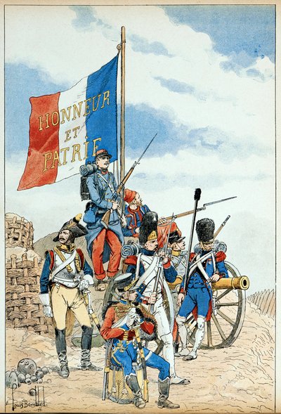 Ilustração retirada do livro "Os heróis do século", recitação anedótica de Dick de Lonlay e ilustrada por Louis Bombled (1862-1927) de Louis Charles Bombled