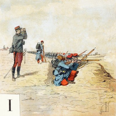Carta I: Infantaria, "Je serai soldat"( Serei um soldado) - Alfabeto Militar de Louis Charles Bombled