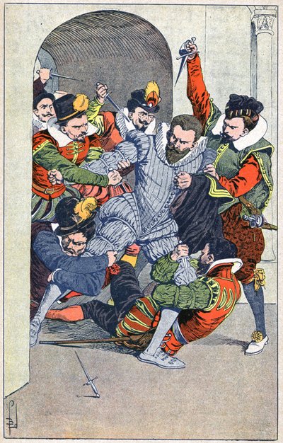 Assassinato de Henri I, Duque de Guise, em Blois, em 1588. de Louis Charles Bombled
