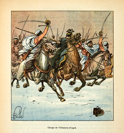 A Arma do Loire por Eugene Sergeant, conhecida como Grenest, ilustrada por Louis Bombled (1862-1927) (Guerra Franco-Alemã; campanha de 1870 -1871): Encarregado dos 3º caçadores africanos na batalha de Villeneuve d