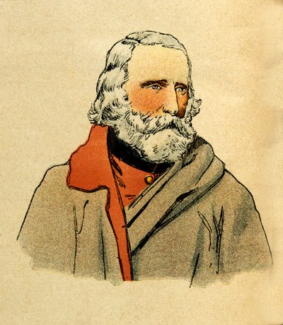A Armee Oriental do Sargento Eugene, conhecida como Grenest, ilustrada por Louis Bombled (1862-1927) (Guerra Franco-Alemã; campanha de 1870 -1871): Retrato de Giuseppe Garibaldi (1807-1882), Coleção Particular de Louis Charles Bombled