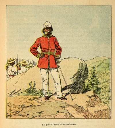 A Guerra em Madagáscar - História das Expedições Francesas de 1885-1895 por Henri Galli dit Galllichet (1854-1922), ilustrada por Louis Bombled (1862-1927): Retrato do General Hova Ramasombazaha, Coleção Particular de Louis Charles Bombled