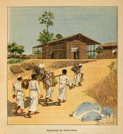 A Guerra em Madagáscar - História das Expedições Francesas de 1885-1895 por Henri Galli dit Galllichet (1854-1922), ilustrada por Louis Bombled (1862-1927): Un sanatorium a Nossi-Cumba au 19eme Siecle, Coleção Parcial de Louis Charles Bombled