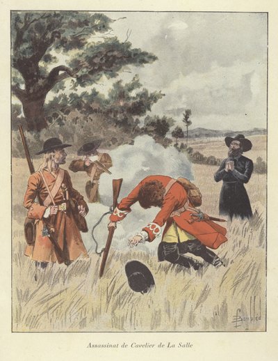 A morte de Rene-Robert Cavelier de la Salle, 1687 de Louis Charles Bombled