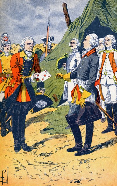 Washingtown recebe a rendição de Yorktown de Louis Charles Bombled