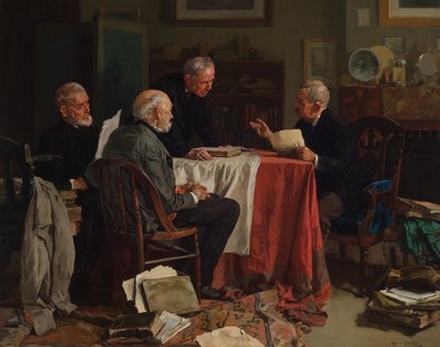 Opiniões diferentes (óleo sobre tela) de Louis Charles Moeller