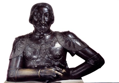 Busto do Rei de França François I em bronze. Escultura de Louis Claude Antoine Vasse (1716-1772) 1756 Paris. Museu do Louvre de Louis Claude Vassé