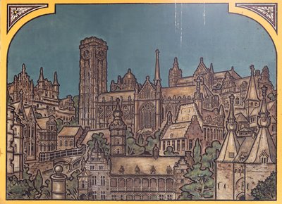 Edifício da estação ferroviária (Sint-Pietersstation). Interior. 1912. O hall de entrada. de Louis Cloquet
