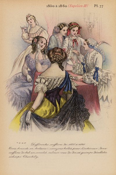 Moda francesa: 1850 a 1860, Napoleão III (litografia a cores) de Louis Colas