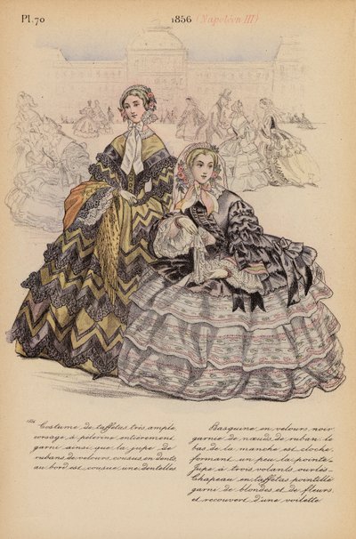 Moda francesa: 1856, Napoleão III (litografia a cores) de Louis Colas