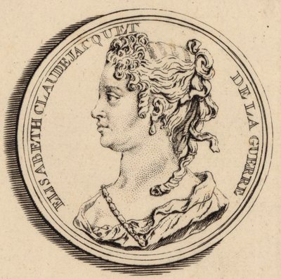Retrato da compositora Elisabeth Claude Jacquet de La Guerre 1665-1729. de Louis Crepy