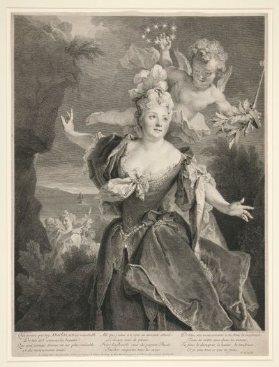Retrato de Marie Anne de Chateauneuf (chamado Duclos) de Louis Desplaces