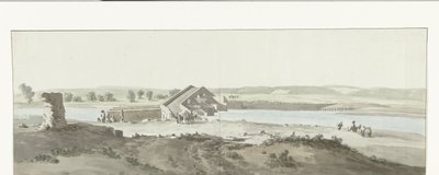 Gezicht op Canosa brug over Ofanto rivier em Puglia
Vista da Ponte Canosa sobre o rio Ofanto (Aufidus) (título sobre o objecto)
Viagem a Itália, Sicília e Malta - 1778 (título da série) de Louis Ducros