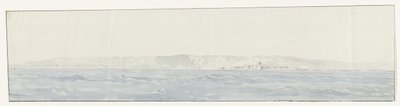 Gezicht op Crotone en de kust Vista de Crotone e da costa (título no objeto) Viagens na Itália, Sicília e Malta - 1778 (título da série) de Louis Ducros