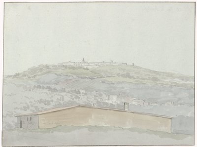 Gezicht em Montefusco Vista de Montefusco (título no objeto) Viagens na Itália, Sicília e Malta - 1778 (título da série) de Louis Ducros