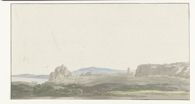 Gezicht op een rots bij de Golf van Taranto in de buurt van Gallipoli
Vista de uma rocha no Golfo de Taranto, no bairro de Gallipoli (título sobre o objecto)
Voyage en Italie, en Sicile et à Malte - 1778 (título da série) de Louis Ducros