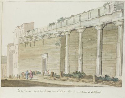 Gezicht op oude Minerva tempel op eiland Syracuse
Vista do antigo Templo de Minerva na Ilha de Siracusa (título sobre o objecto)
Voyage en Italie, en Sicile et à Malte - 1778 (título da série) de Louis Ducros