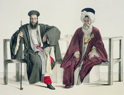 Um padre grego e um turco, gravado pelos irmãos Thierry, em 1825 de Louis Dupré