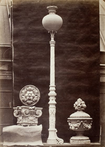 Pormenores interiores e candelabros, Théâtre du Vaudeville, Paris de Louis Emile Durandelle