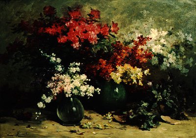 Natureza Morta das Flores de Primavera (óleo sobre tela) de Louis Emile Minet
