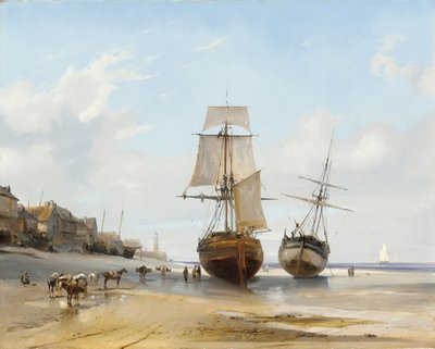 Barcos encalhados de Eugene Isabey