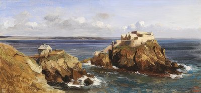 Vista da fortaleza de Bertheaume de Eugene Isabey