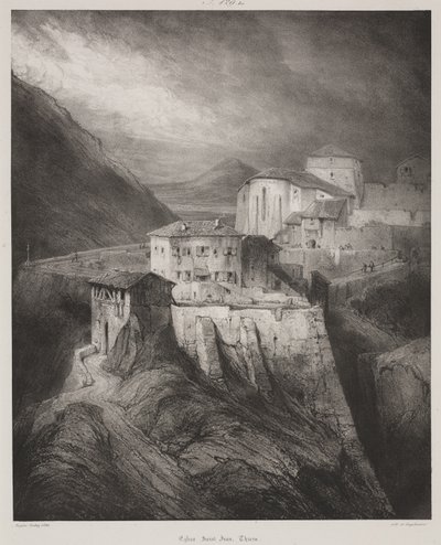 Igreja de Saint Jean, Thiers, Auvergne de Louis Eugene Gabriel Isabey