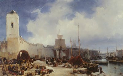 O porto de Dunquerque, 1831 de Eugene Isabey