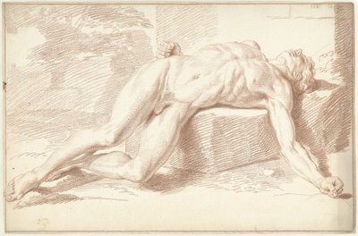 Nu masculino, deitado de costas de Louis Fabritius Dubourg