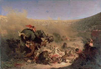 Os Cristãos Jogados às Feras pelos Romanos de Louis Felix Leullier