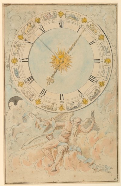Face do relógio com os signos do zodíaco de Louis Felix de la Rue