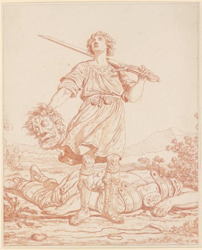 David, o vencedor do gigante Golias de Louis Felix de la Rue