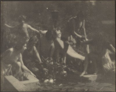 [Dançarinos posados à beira de um lago] de Louis Fleckenstein