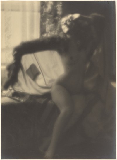 [Nu feminino sentado na cama]. de Louis Fleckenstein