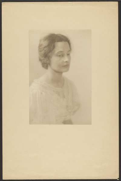 [Retrato de uma mulher com um vestido com rosas de seda] de Louis Fleckenstein