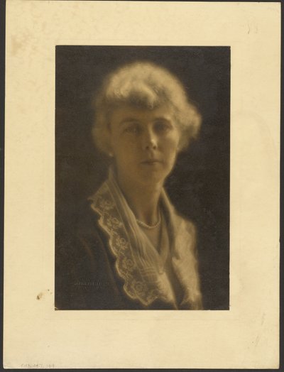 [Retrato de uma mulher com colarinho de renda e pérolas] de Louis Fleckenstein